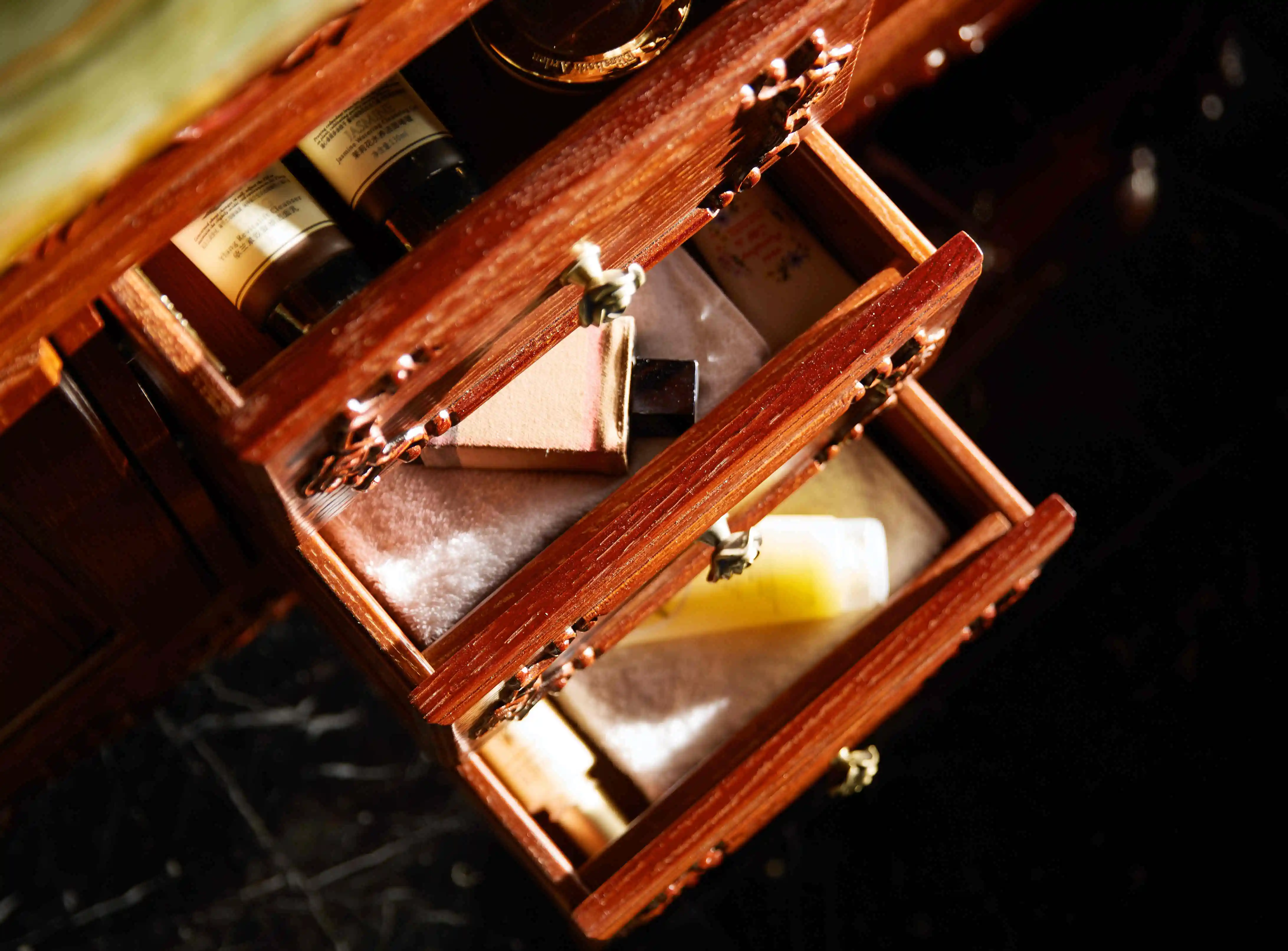  Китайская антикварная резная деревянная Коммерческая двойная раковина для ванной комнаты