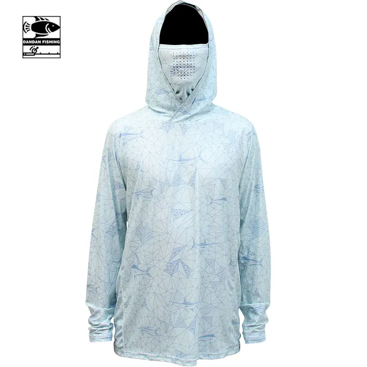 Мужские изготовленным на заказ логосом с длинными рукавами рубашка на открытом воздухе три панель капот с подтяните гетры шеи для рыбалки