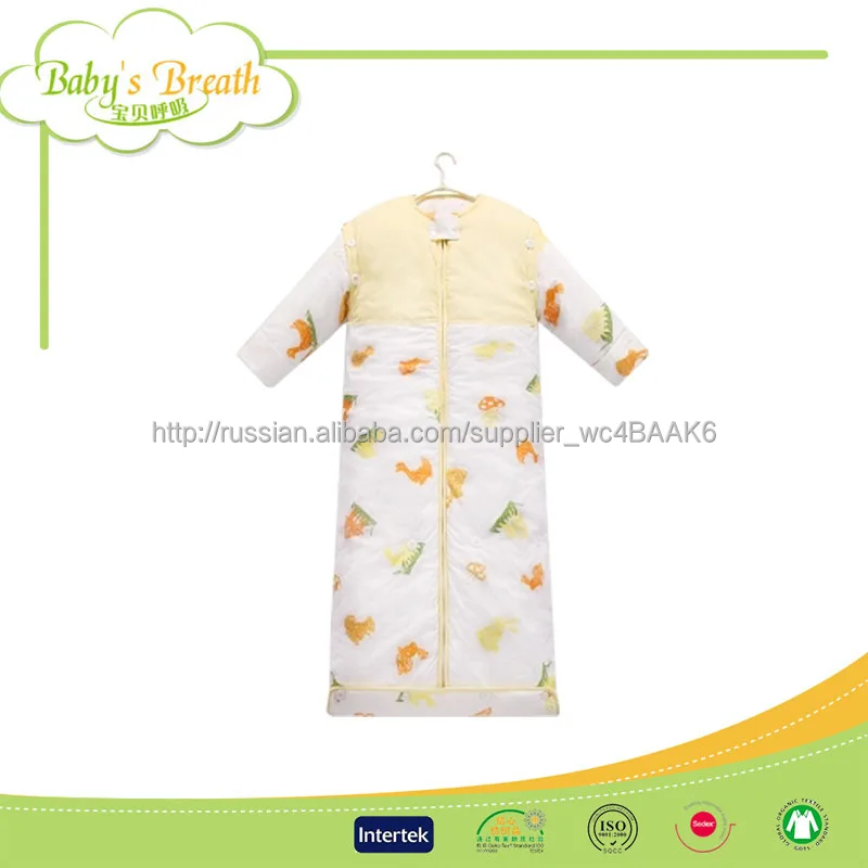 BSB069 хорошие дышащие эко-органический хлопок водонепроницаемый образец вязания ребенка спальный мешок