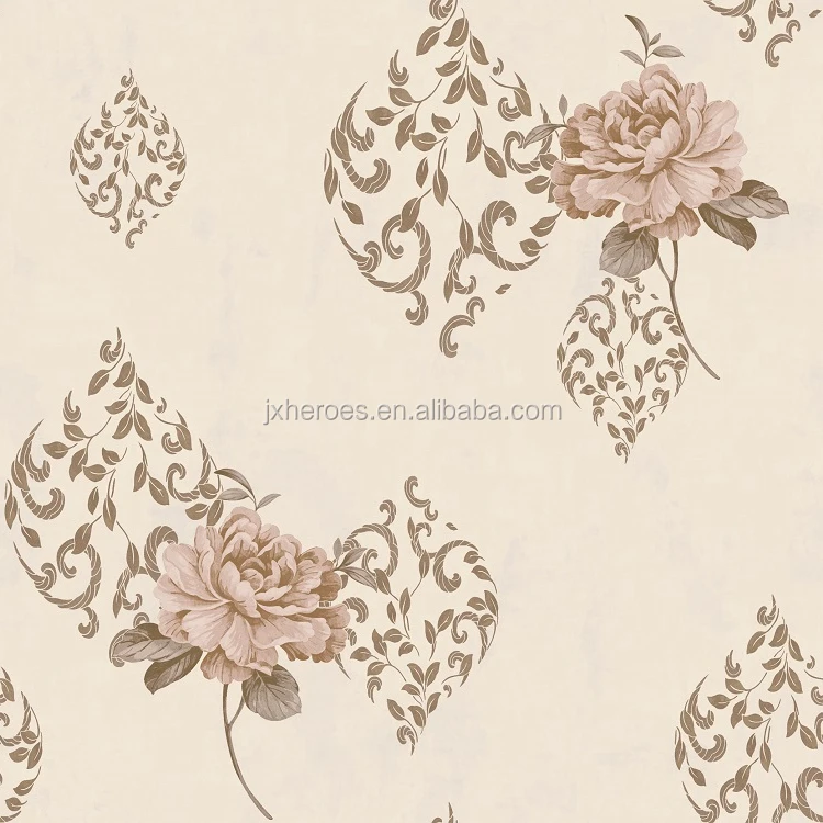 1.06m * 15.6m Fresh Natural Peony Pattern European-style Pastoral Vinyl Wallpaper Home Decoration