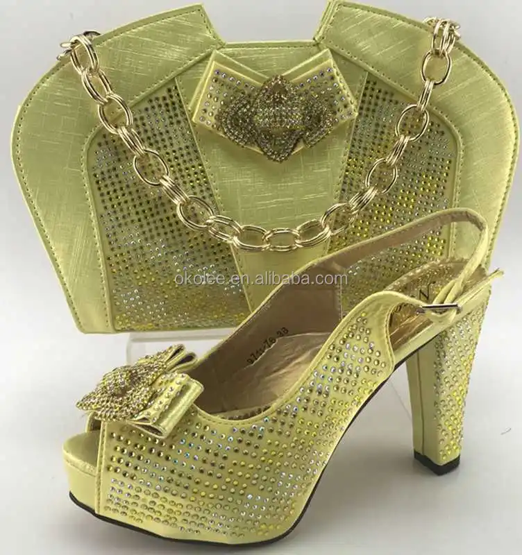 KB6238 New design Peach color italian shoes and bag set/italian shoes and bags to match women