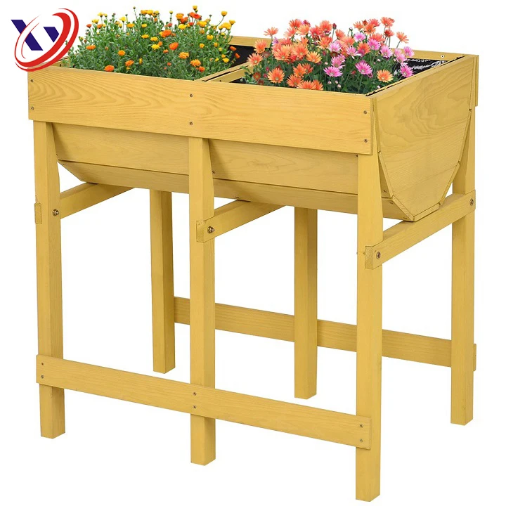 Hot Sale Cheap Wood Planter Garden Bed Box Stand For Backyard