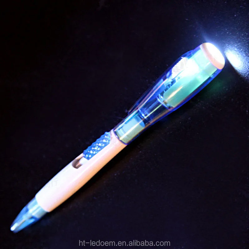 Promotional personalized luminous led stylus torch light ball pen for kids