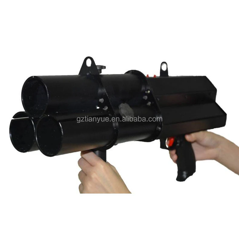 Оптовая продажа ручная электрическая пулемет с конфетти-стрельбой перезаряжаемая для конфетти 3 головками красочной бумагой