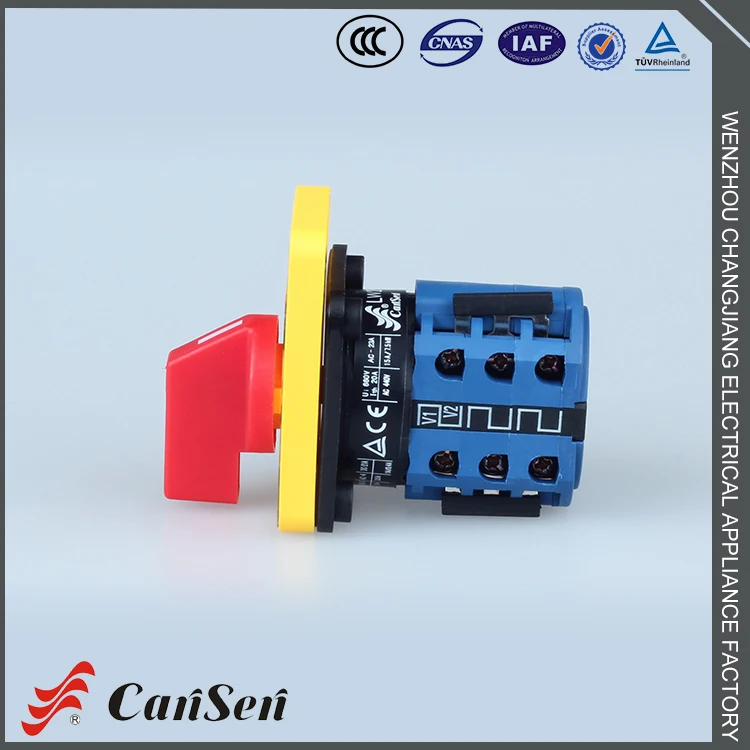 LW26-20 ВОЛЬТМЕТР CE Сертификат желтая табличка красный ручка изменение напряжения вольтметр селекторный Переключатель