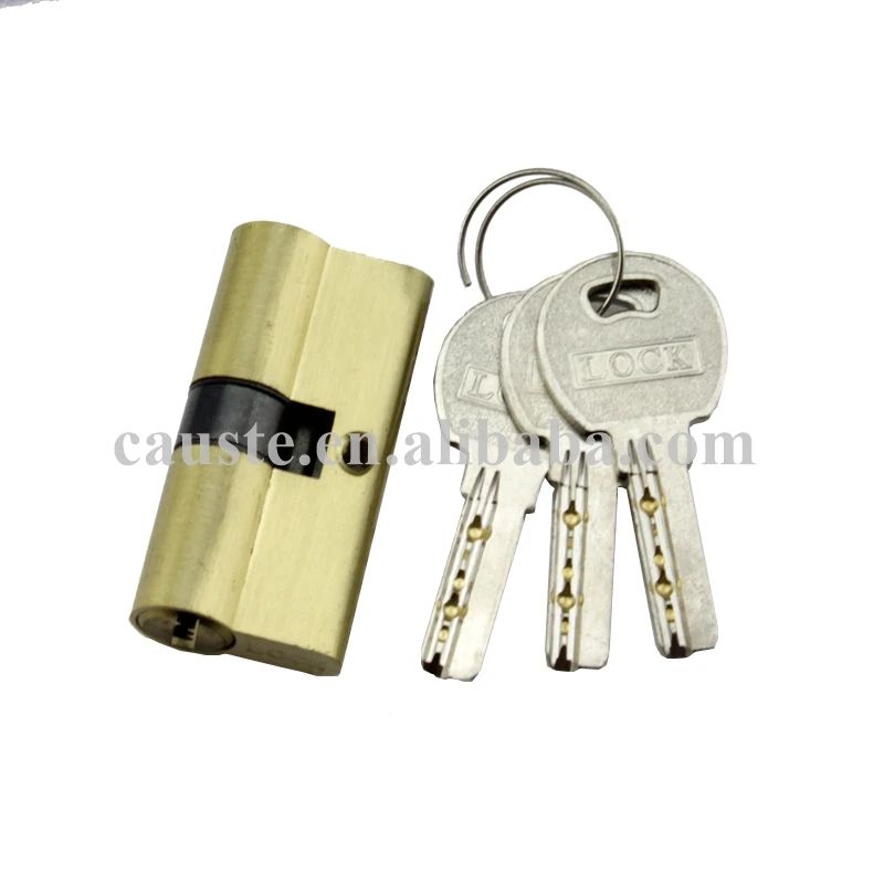 Euro Profile Brass Security Door Lock Cylinder Protection With Brass Key cylinder