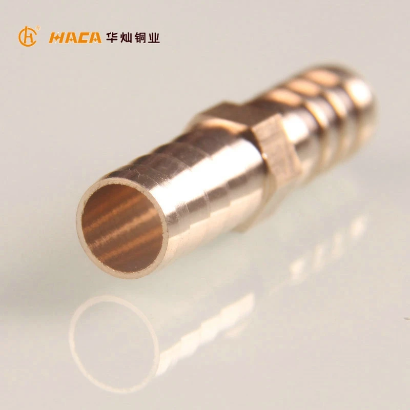 HC1018 Muti-specification Brass Rubber Tube Connector Hose Barb Straight Coupler