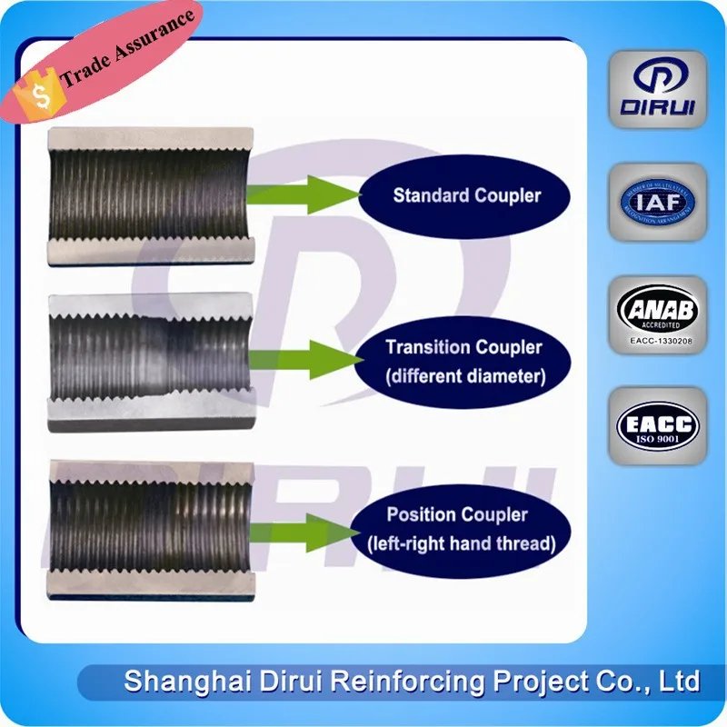 
chinese website alibaba ISO15835 rebar connector splicing coupler for building construction materials list 