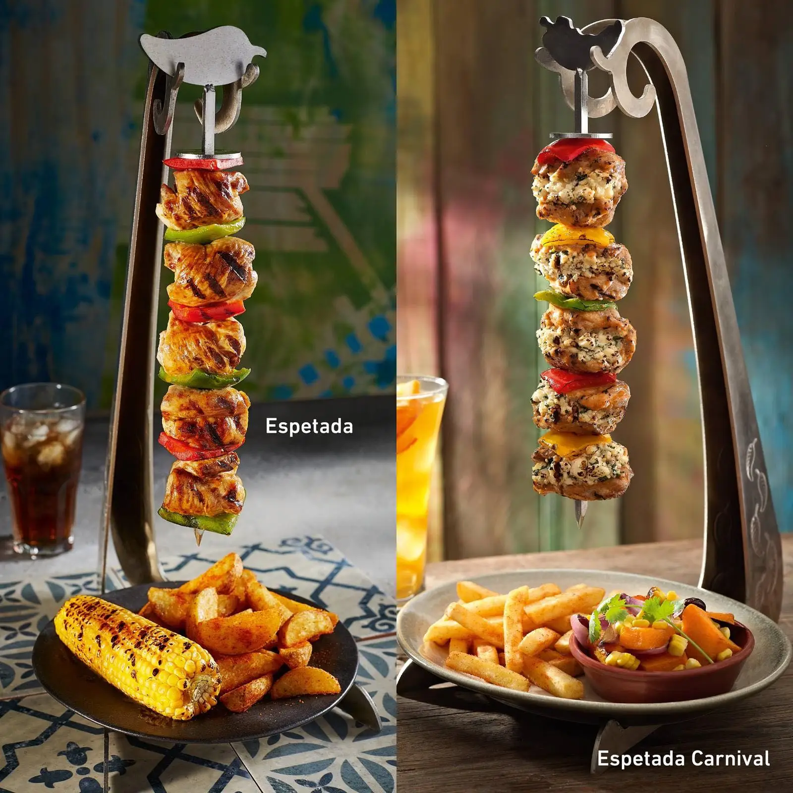 Yinger bbq Tableware Serving Kebab Skewer Rack Wire espetada stand