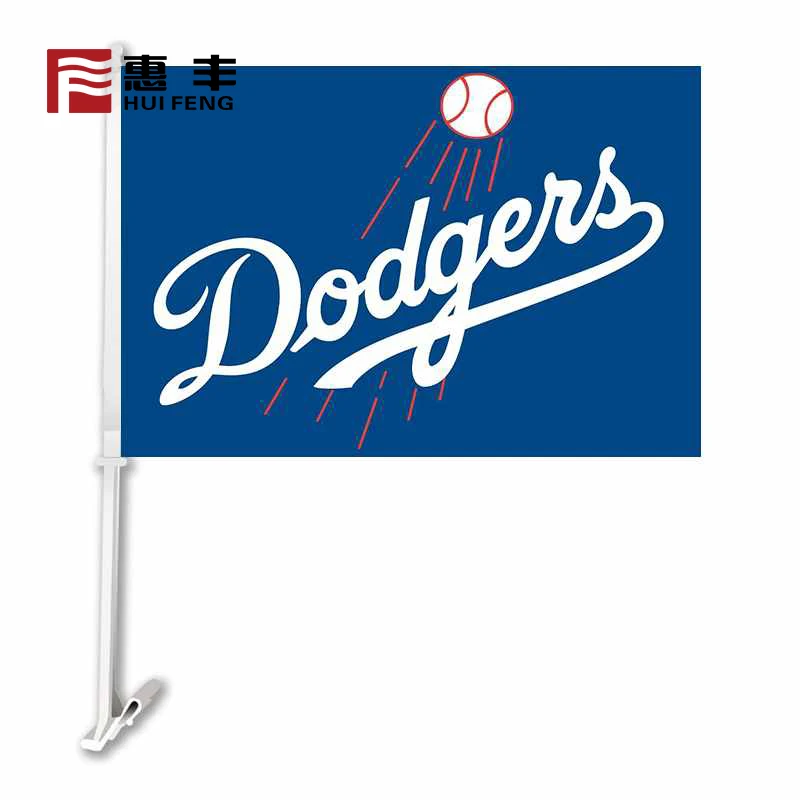 Los Angeles Dodgers Car Flag 30X45Cm Polyester With Plastic Flag Pole