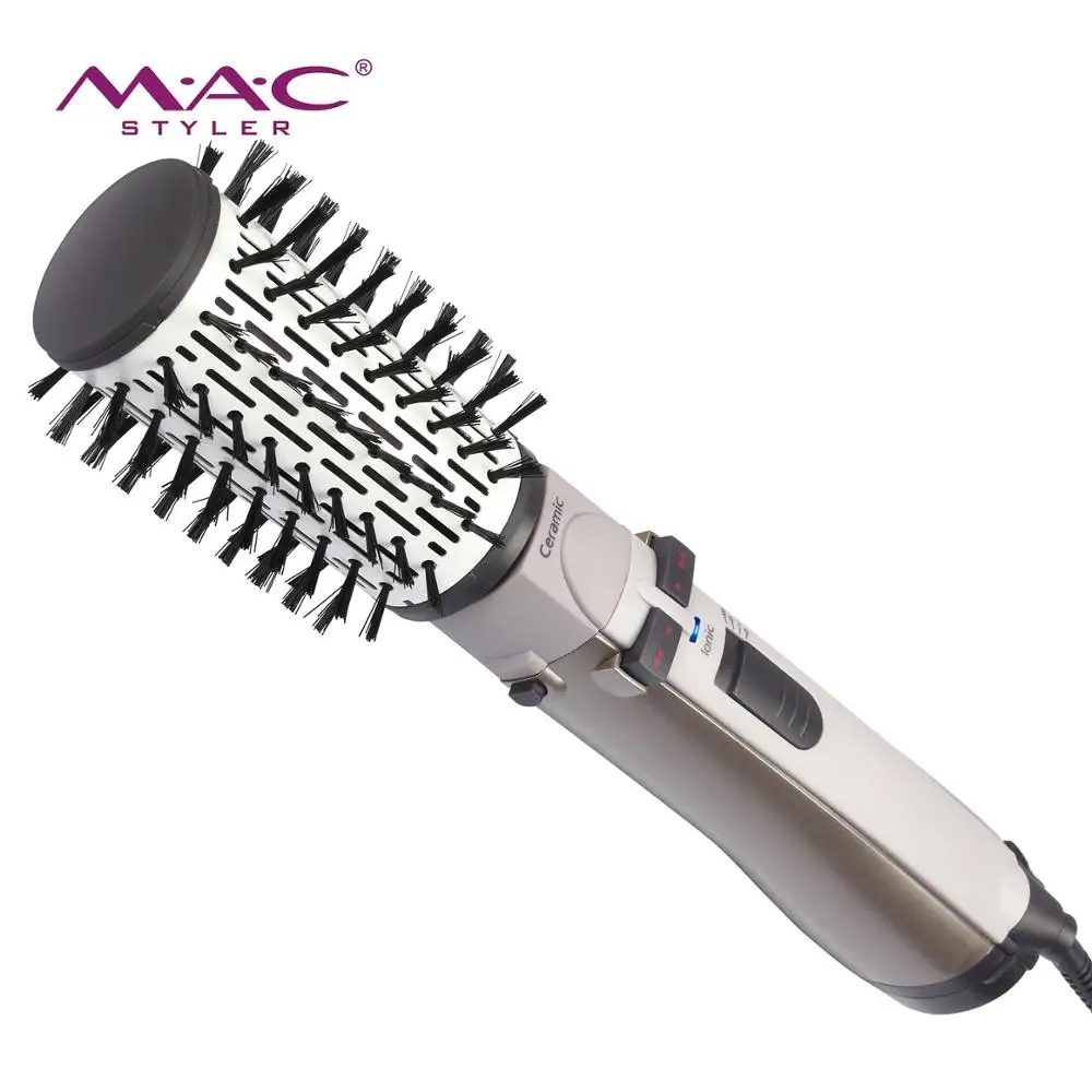 comb brush 360 rotating heat drying hair  professional  ceramic rotary straightening brush