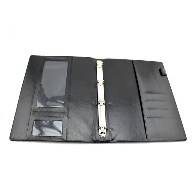 Wholesale 3 metal ring binders leather file folders