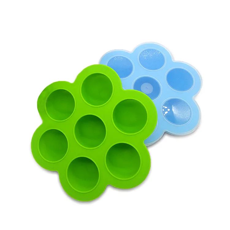 Silicone Storage Container and Baby Food Freezer Tray with Lid , Silicone Egg Bites Molds for Pot