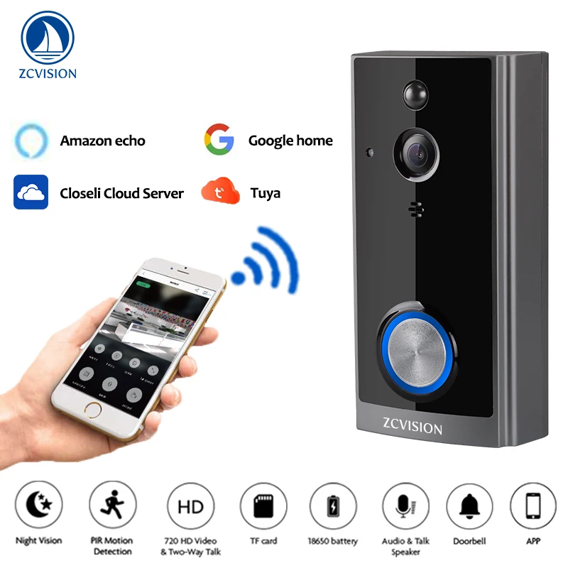WIFI Doorbell Ring Video Wireless Intercom Doorbell Home Security Two-Way Audio Door Bell 1080P Camera Smart Doorbell