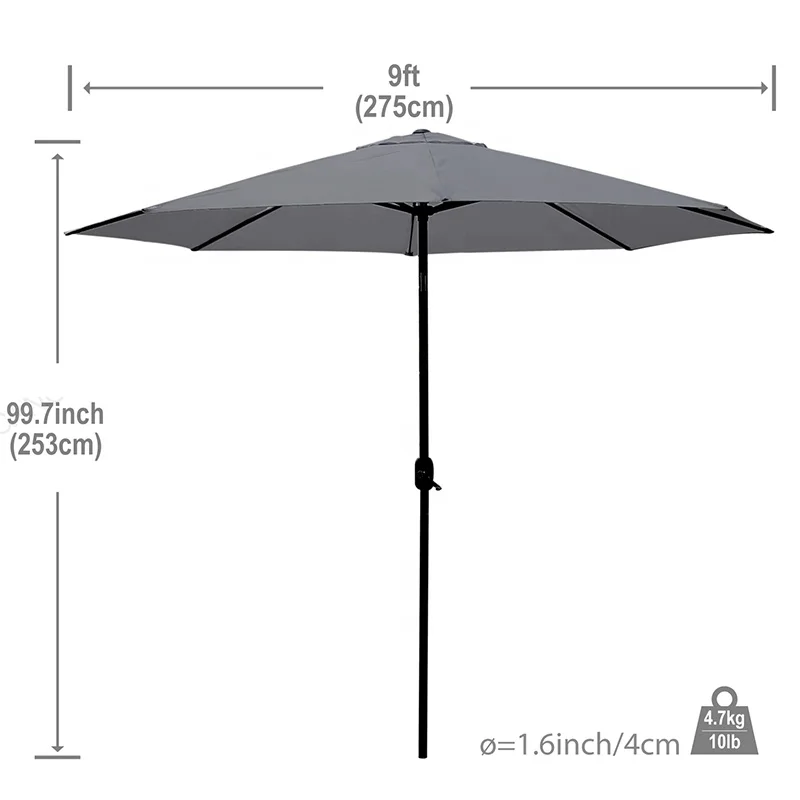 9ft Polyester beach umbrella used patio umbrellas Outdoor Umbrella Garden with Hand Crank
