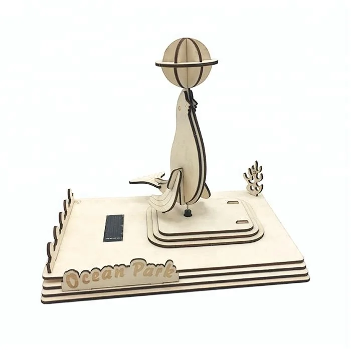 Деревянная игрушка-Пазл «Морской лев» на солнечных батареях