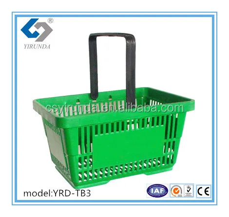 2022 Wholesale durable plastic supermarket  baskets with wheels
