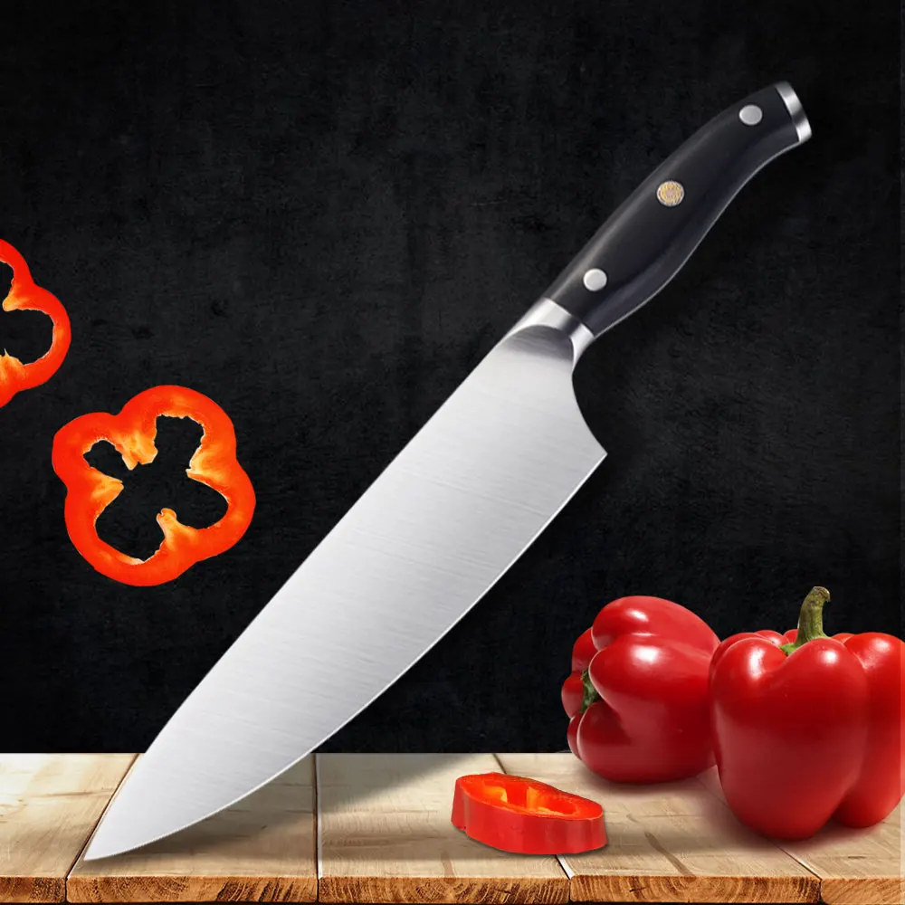 
Razor Sharp Japanese Knife Chef Knives German 1.4116 Steel with Ergonomic G10 Handle 