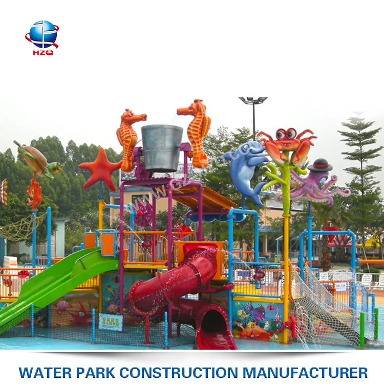 Hot Sale Outdoor Big Splash Dual Water Slides Park Kids Water Park Small Water House For Kids