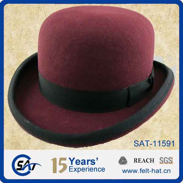 Мужская винтажная шляпа-котелок из 100% шерсти