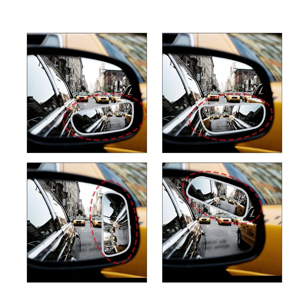 2 шт 360 градусов ABS квадратная стеклянная беспроводной инфракрасный датчик, который крепится в детское автомобильное зеркало заднего вида, зеркало для слепой зоны, боковое зеркало заднего вида