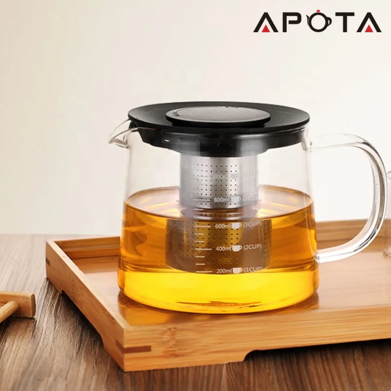 
1.5L Transparent Glass Tea&Coffee Pot for Radiant Cooker Heat-resistant Glass Pot Stovetop Safe 