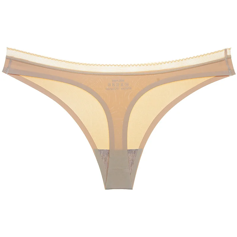 Wholesale Sports Cool Ice Low Waist Sexy Seamless One Piece Thong Panties