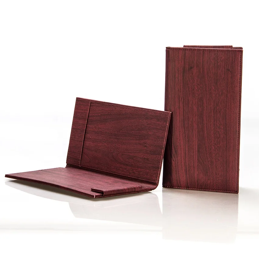 A5 Menu clip cross-border custom logo Upscale hotel wine signature clip PU leather business documents Cash register clip