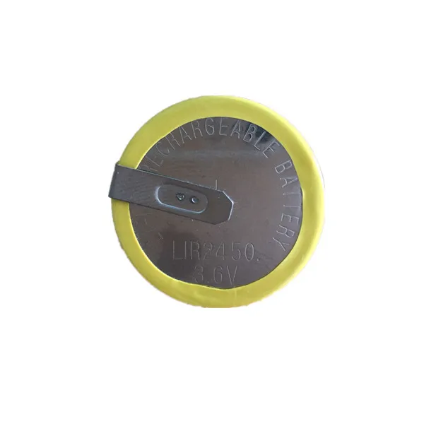 3,6 v LIR2450 перезаряжаемая батарея с паяными вкладками/штифтами