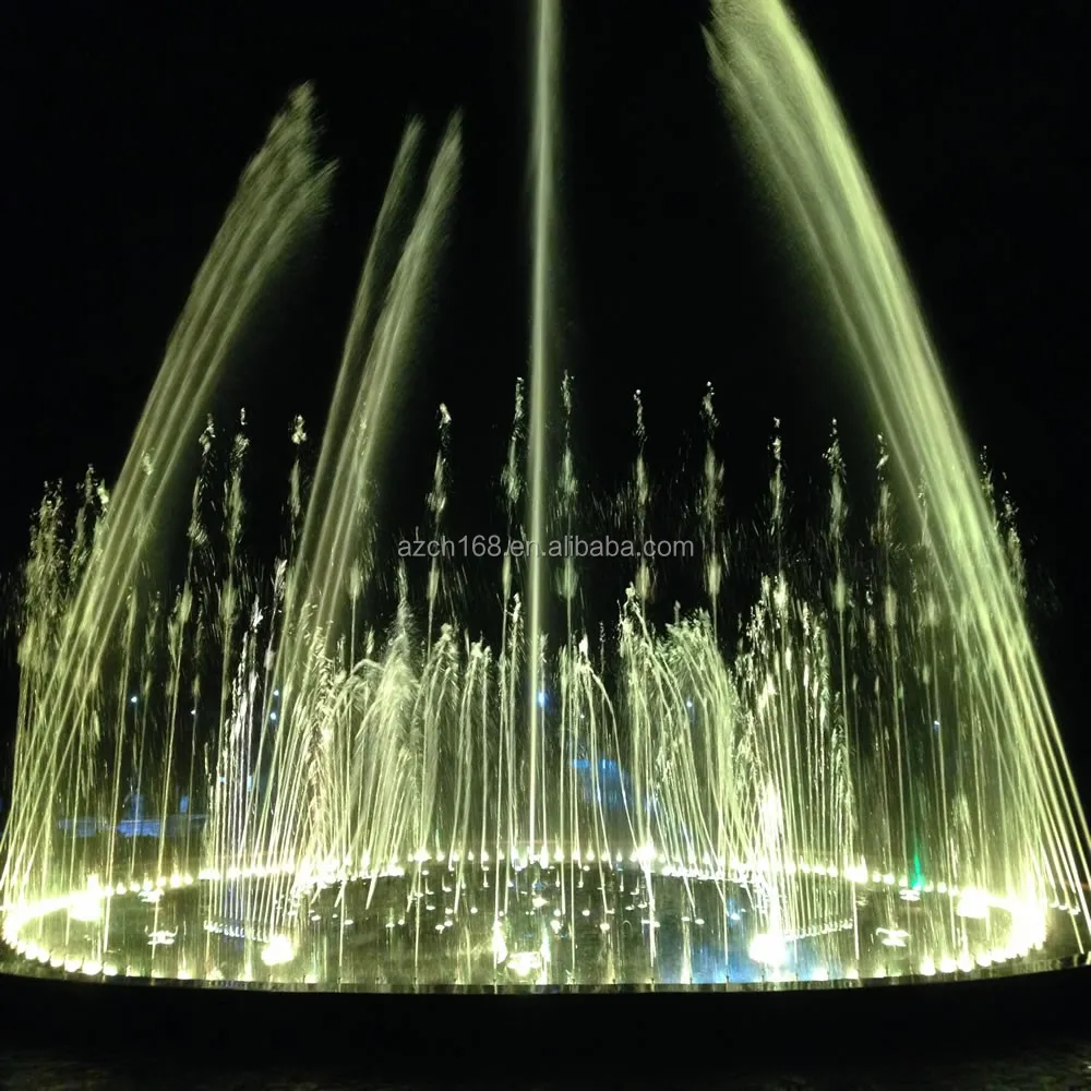 Mexico large stone garden fountain, large musical dancing water fountain with waterproof computer moving head light