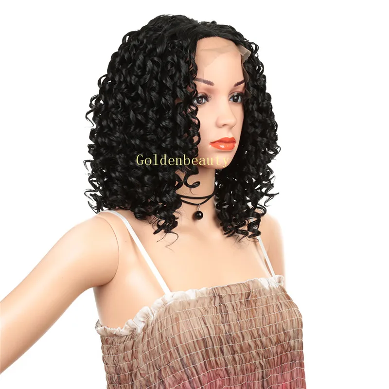 Short Kinkys Curly Hair Lace Front Wig for Black Women Synthetic Lace Front Wigs Heat Resistant fiber