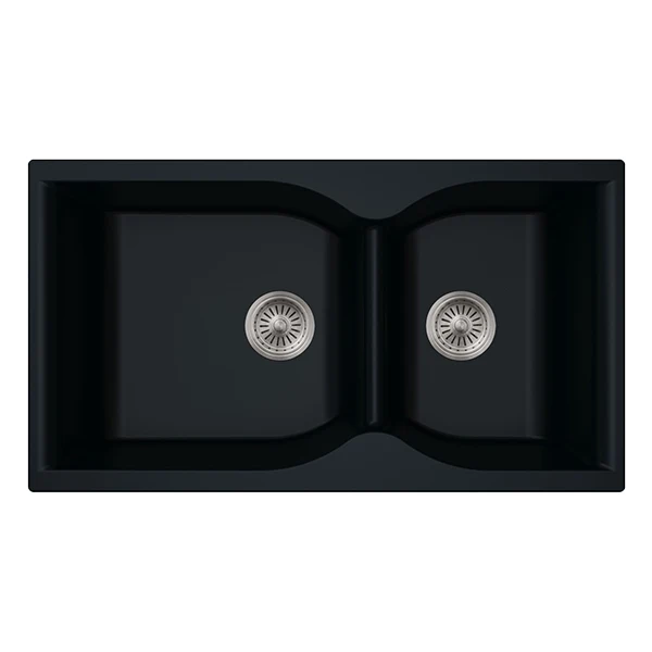 
high quality small double black quartz kitchen sink 