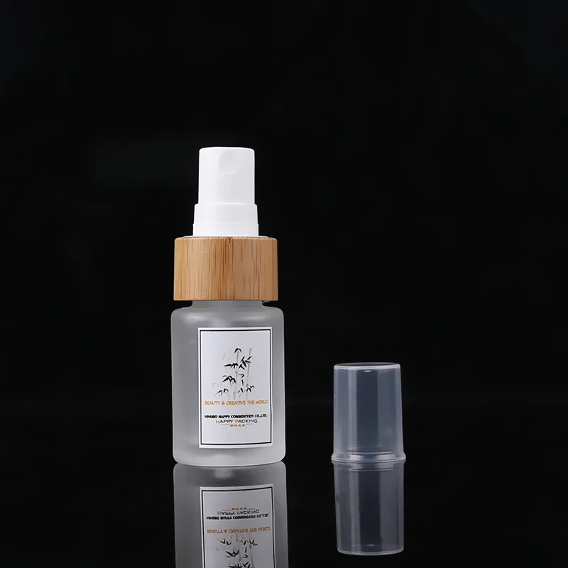 30ml 1oz Essential Oil Frosted glass Bottle with Bamboo Dropper