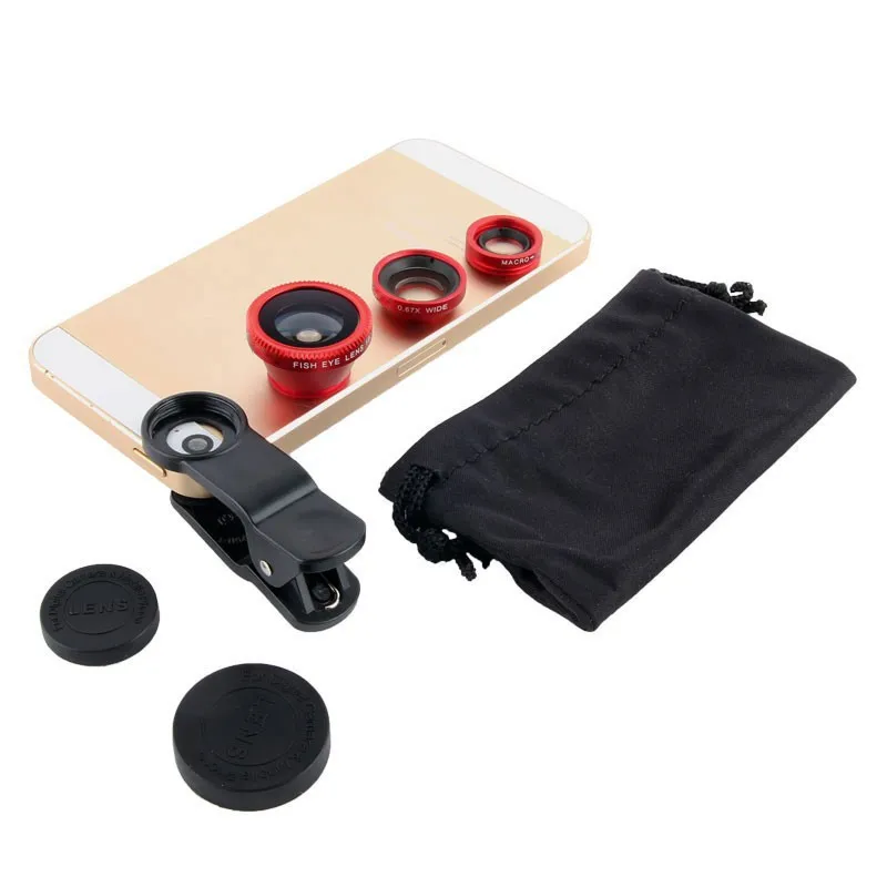 Fish eye lens 3 in 1 universal mobile camera lens fisheye lenses for phone7/7plus