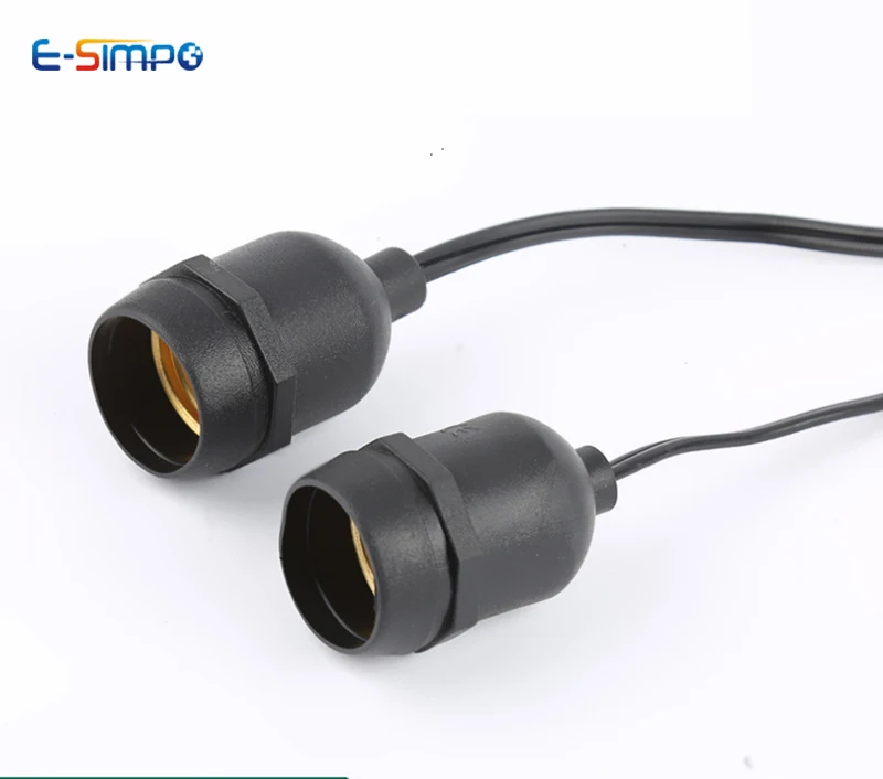 
10cm long 2x0.75MM2 PVC Cable outdoor waterproof screw E26 E27 lamp holder bulb base lampholder light socket 