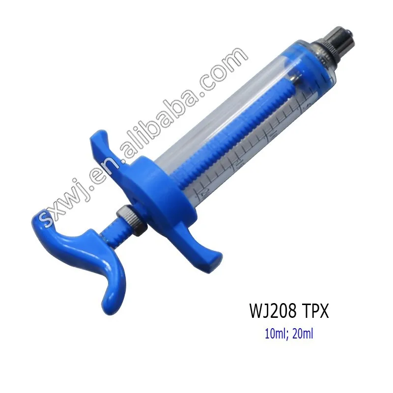 10ml 20ml plastic steel syringe valve blue veterinary syringe