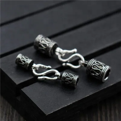 Unique 925 Silver S Shape Leather Bracelets Necklace Buckle Clasps Jewelry