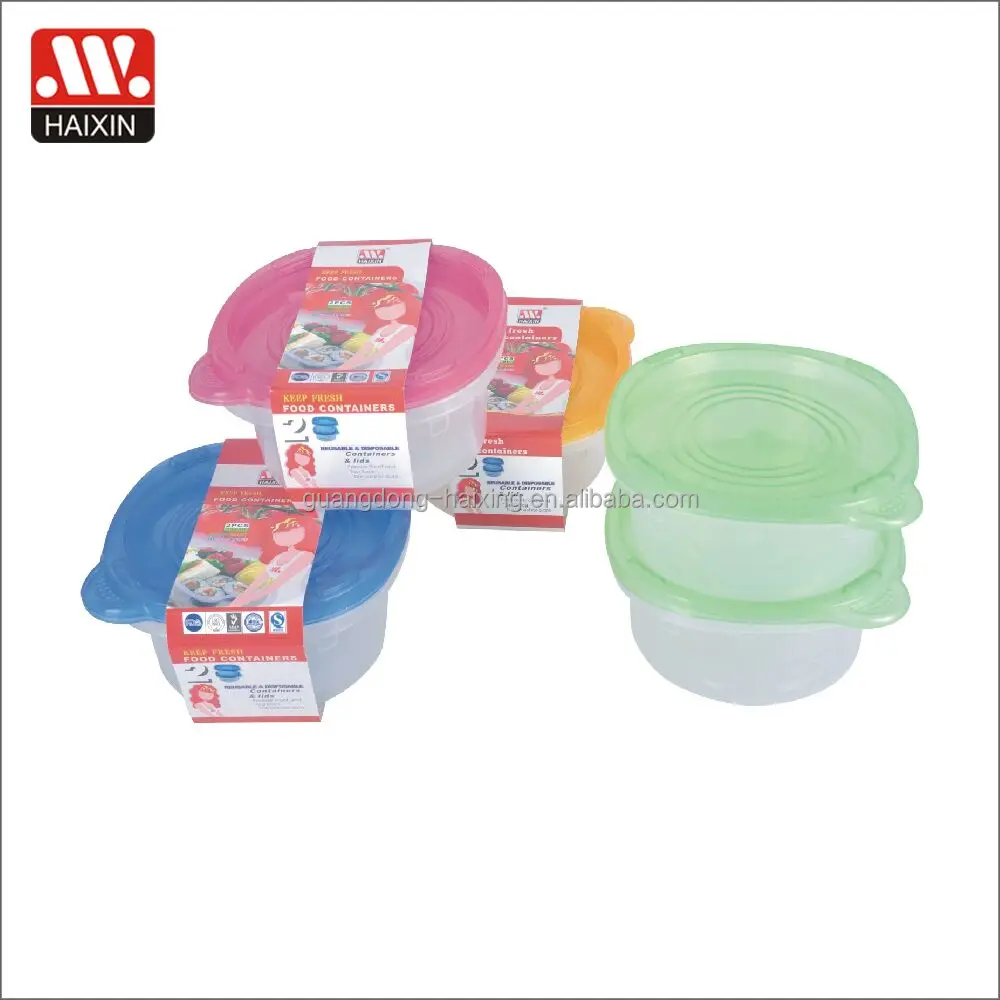 disposable plastic take away fast food container with lid 2pcs set