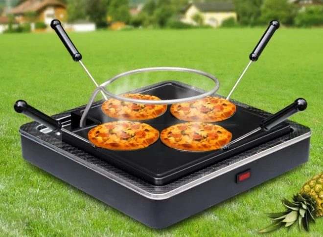 Home Square terracotta 4 person Electric Countertop pizza oven