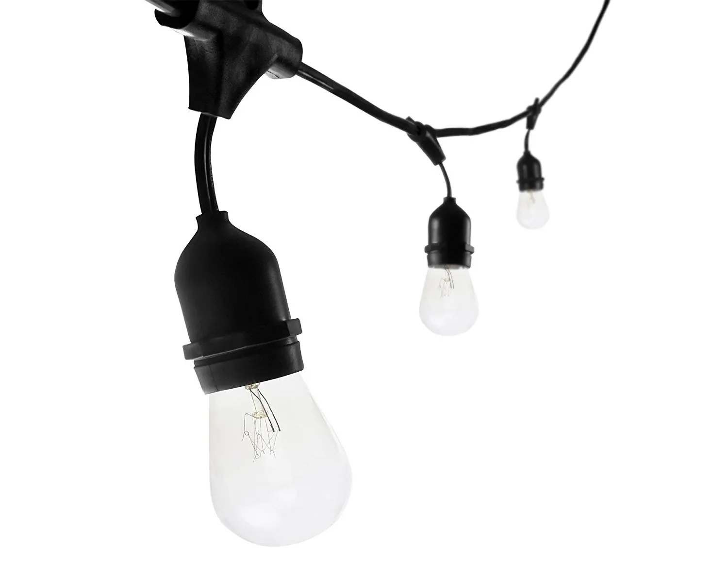 48ft e14 base patio 2*16awg wire string light christmas outdoor decorative led e27 lights b22 belt garland for festoon