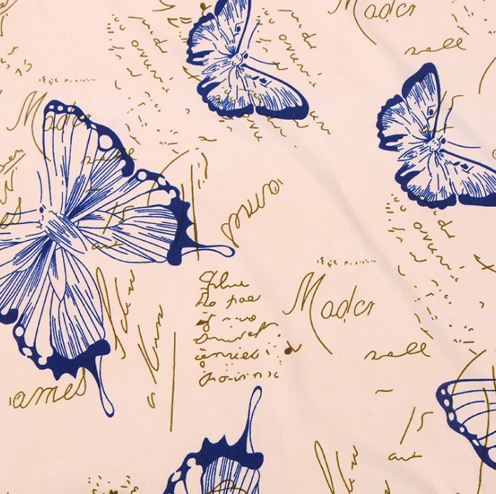 
Butterfly print 100% polyester pigment printing fabric microfiber Chinese supplier 