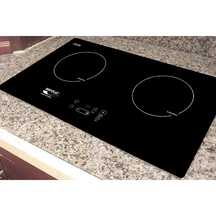 H-one Booster Black Bridge Drive Aluminum Coil Induction Cooktop 2 Cooking Zones 34 Inch Ce Hotel Household ROHS 3 Years EMC