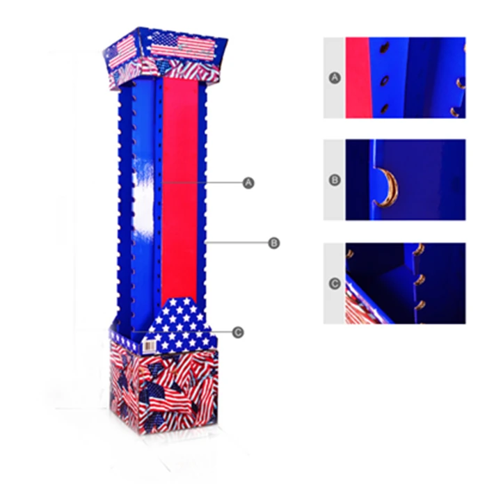 High Quality Pop Corrugated Paper Cardboard Retail Store Floor Display for Sunglasses