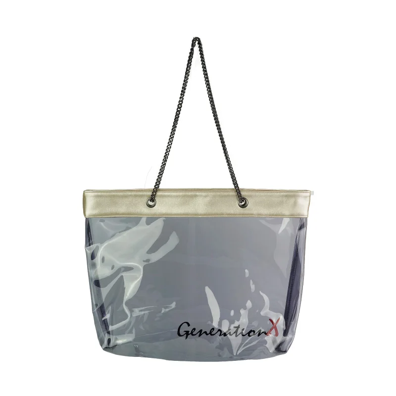 New Design Large Space Soft Transparent PVC Shopping bag Custom logo Shoulder Shopping Bag Fashion Tote bag