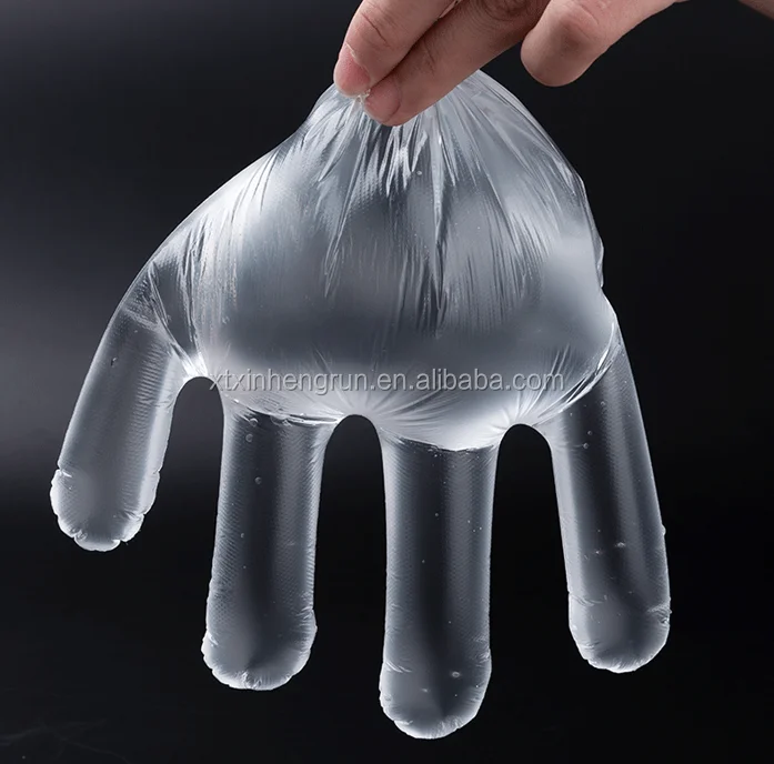 
Disposable transparent HDPE protective PE gloves 
