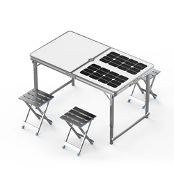 outdoor used height adjustable folding solar table