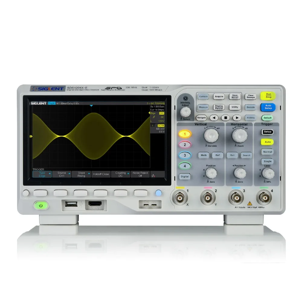 
Siglent New SDS1204X-E ,200MHz 4 Channels oscilloscope, measurement tool 