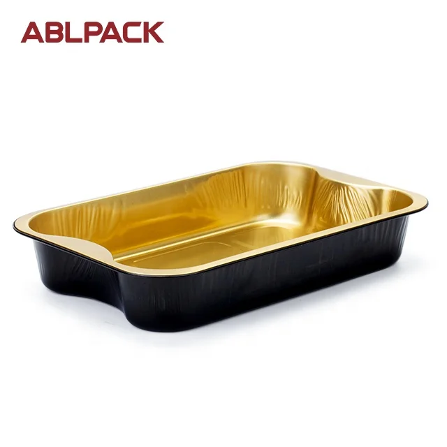 ABLPACK 2080ML 74oz smoothwall Restaurant take out Containers food Trays Disposable Aluminum Foil plate with Lids