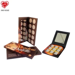 Luxury Eco friendly Paper Cardboard Empty Eyeshadow Palette Magnetic With Mirror Hot Sales Packaging Box For Cosmetic Products