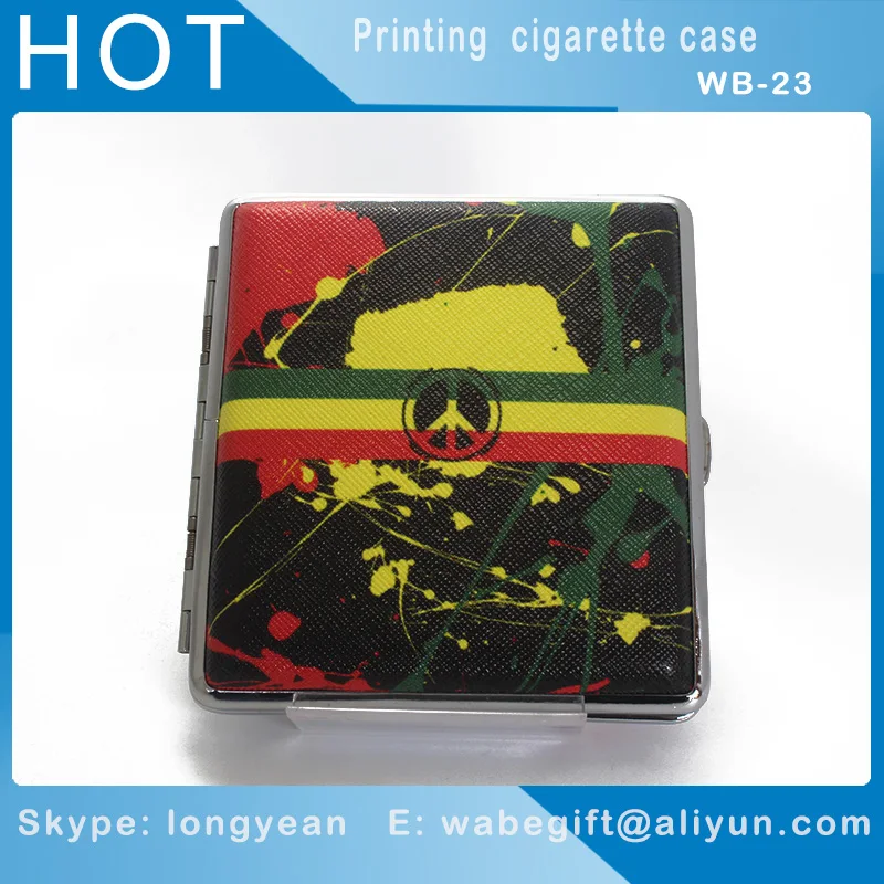 Pu сигареты Табак дело Box Держатель конопли лист дизайн